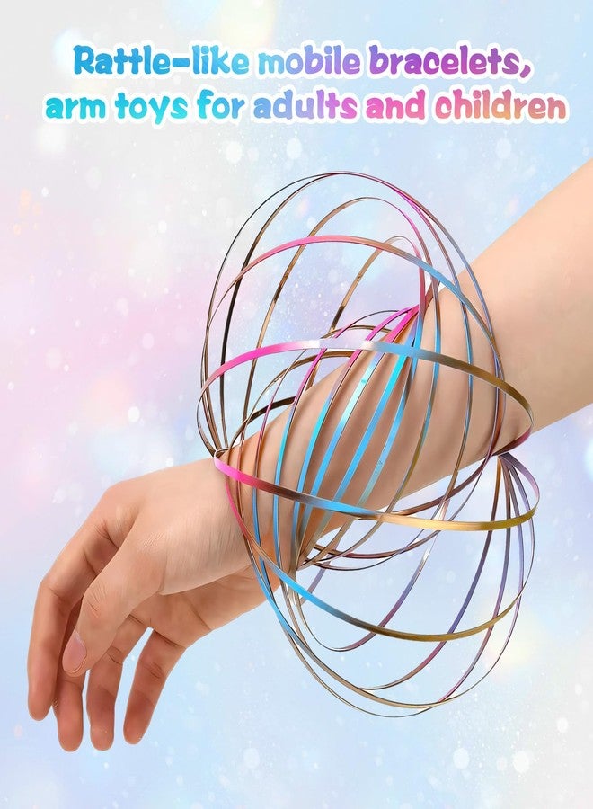 LYCBTC Flow Ring Spinner Arm Toy, 5.1" Colorful Changing Fidget Flow Toy Infinity Loop Hand Rings Stress Relief & Fun Flow Toys for Kids and Adults - Image 3